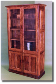 Bookcase, 42w x 75h x 15d, curly koa