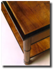 Entry table, 16 x 42 x 32h, koa, wenge (detail)